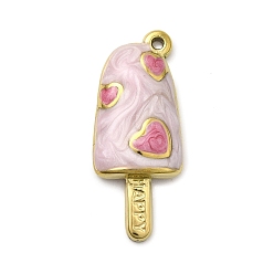 Ice Cream 304 нержавеющей стальной эмали подвески, пищевые чары, ионное покрытие (ip), реальный 18 k позолоченный, мороженое, 27.5x11.5x3.8 мм, отверстие : 1.2 мм