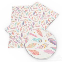 Белый Ткань из искусственной кожи с перьями, для аксессуаров для одежды, белые, 33x20 см