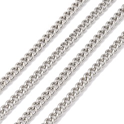 Платина Железные кубинские звенья цепи, толстые цепи, несварные, с катушкой, овальные, платина, 7x5.5x1.6 мм, около 164.04 футов (50 м) / рулон
