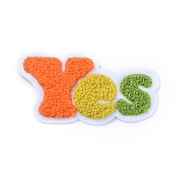 Colorful Computerized Embroidery Cloth Sew On Patches, Costume Accessories, Appliques, Word Yes, Colorful, 49x96x2mm