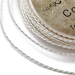 Серебро 2-слойная медная проволока, витых круглых, серебряные, 1.1 мм, около 22.97 футов (7 м) / рулон