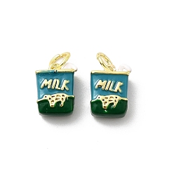 Темный Голубой Латунь эмаль прелести, молоко, стойки покрытие, долговечный, без кадмия и без свинца, реальный 18 k позолоченный, с целью перехода в кольце, темные голубые, 11x8.5x5.5 мм, отверстие : 3 мм