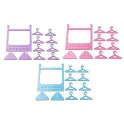 Random Color Acrylic Earring Display Stands, Coat Hanger Shaped Jewelry Organizer Holder for Earrings Storage, with 8Pcs Mini Hangers, Random Color, 6x12x15.2cm