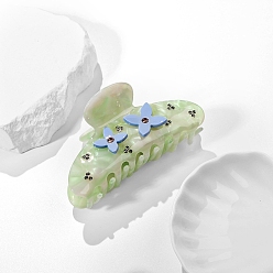 Темный Морско-зеленый Заколки-когти с уксусной кислотой, цветок, аксессуары для волос для девочек или женщин, темно-зеленый, 58x98 мм