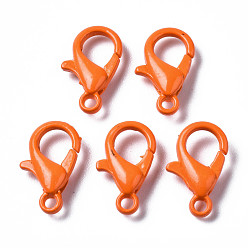 Темно-Оранжевый Застежки-клешни из экологически чистого сплава, окрашенные распылением, без кадмия, без никеля и без свинца, темно-оранжевый, 12.5x8x3 мм, отверстие : 1.2 мм