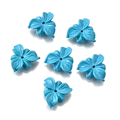Темно-Голубой Синтетические бирюзовые бусины, цветок, глубокое синее небо, 15~15.5x15.5~16.5x4.5 мм, отверстие : 1 мм