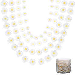 Белый Аксессуары для волос и костюмов sunnyclue с плоской спинкой украшения смолы цветок маргаритки кабошоны, белые, 9~26x2.5~7 мм, 120 шт / коробка