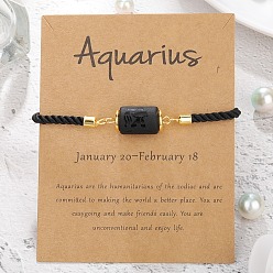 Водолей Светящиеся 12 созвездия пластиковые браслеты-колонны, Браслеты из нейлонового шнура плетеные для мужчин и женщин, Водолей, 8-5/8 дюйм (22 см)