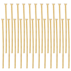 Настоящее золото 16K 304 Штифты с плоской головкой из нержавеющей стали, для изготовления ювелирных изделий, реальный 16 k позолоченный, 25x0.7 мм, 21 датчик, Руководитель: 1.5~2 mm, Около 200 шт / коробка
