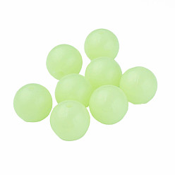 Светло-зеленый Светящиеся акриловые бусины, светится в темноте, круглые, светло-зеленый, 16x15.5 мм, отверстие : 3 мм