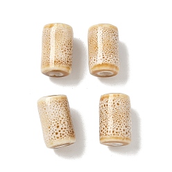 Цвет Древесины Фарфоровые бусины ручной работы, колонка, фантазии античного стекла фарфора, деревесиные, 10~11x6.5~7 мм, отверстие : 2~2.2 мм