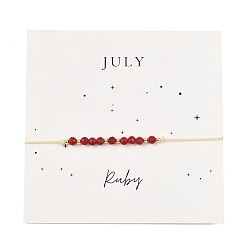 Рубин Браслеты из бисера с натуральными камнями для женщин, рубин, с латунной бисера, внутренний диаметр: 11 дюйм (28 см)