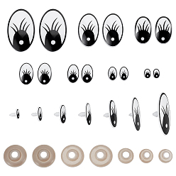 (52) Непрозрачная лаванда 136 пакеты овальные пластиковые крафтовые безопасные глаза, принадлежности для изготовления кукол, с пластиковыми шайбами, разноцветные, 14~62x10~39 мм