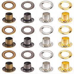 (52) Непрозрачная лаванда 200 наборы 4 цвета железные люверсы люверсы фурнитура, с шайбами, сменный пакет для ремонта сумки, разноцветные, 7x4 мм, внутренний диаметр: 4 мм, 50 шт / комплект