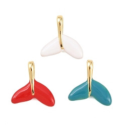 (52) Непрозрачная лаванда Латунь эмаль прелести, долгоиграющий, прелести рыбий хвост, стойки покрытие, без свинца и без кадмия, реальный 18 k позолоченный, разноцветные, 9x9x3 мм