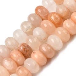 Розовый Авантюрин Натуральный розовый авантюрин бисер нитей, рондель, 8x5 мм, отверстие : 1 мм, около 74 шт / нитка, 15.15 дюйм (38.5 см)