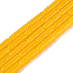 Золотистый Стеклянные бусины, имитация нефрита , горн, золотые, 12.5~13x4~4.5 мм, отверстие : 0.6~0.9 мм, около 28~29 шт / нитка, 14.57~15.16 дюйм (37~38.5 см)