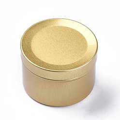 Golden Round Aluminium Tin Cans, Aluminium Jar, Storage Containers for Cosmetic, Candles, Candies, with Slip-on Lid, Golden, 5.15x3.4cm