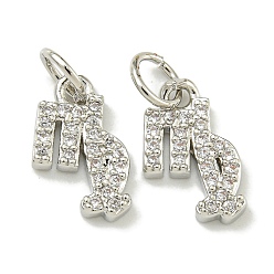 Дева Стойка металлическая латунная микропрофилированная кубическая циркония подвески, долговечный, без свинца и без кадмия, созвездий, Дева, 12x8x2 мм, отверстие : 2.5 мм