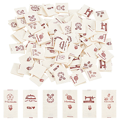 Хаки 240 шт 6 стиль хлопчатобумажные швейные этикетки, тканевые этикетки, для шитья, вязание, ремесла, слово ручной работы, хаки, 39x21x0.3 мм, 40 шт / стиль