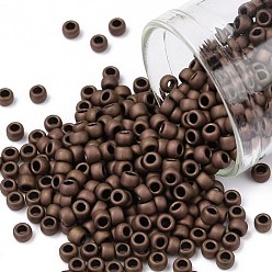 (222F) Frosted Dark Bronze TOHO Round Seed Beads, Japanese Seed Beads, (222F) Frosted Dark Bronze, 8/0, 3mm, Hole: 1mm, about 10000pcs/pound