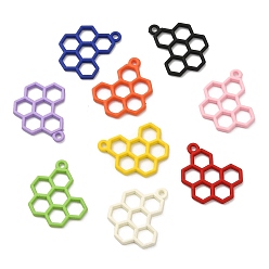 (52) Непрозрачная лаванда Кулон из сплава, окрашенный распылением, без кадмия, без никеля и без свинца, разноцветные, 21x17x2 мм, отверстие : 1.6 мм