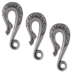 Античное Серебро 3шт. застежки-крючки из сплава, античное серебро, 55x24x6 мм