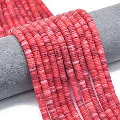 Светло-Вишневый Бусины из натурального белого нефрита, матовые, дисковые бусы, Heishi бусы, окрашенные, светло-вишневый, 6~6.5x1~1.5 мм, отверстие : 0.9 мм, о 242~244 шт., 15.16~15.35 дюйм (38.5~39 см)