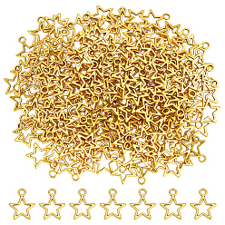 Античное Золото 200Шармы из сплава в тибетском стиле, без свинца и без кадмия, звезда, античное золото , 14.5x12x1 мм, отверстие: 2 мм