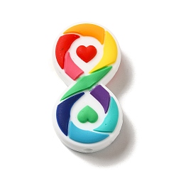 Infinity Силиконовые фокусные бусины на тему детского аутизма, DIY уход за ожерельем, бесконечность, 31x16x7 мм, отверстие : 2 мм