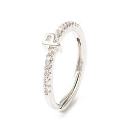 Letter P Прозрачное регулируемое кольцо с буквой из прозрачного циркония, платиновые латунные украшения для женщин, без кадмия и без свинца, letter.p, внутренний диаметр: 18 мм