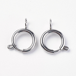 Нержавеющая Сталь Цвет Устойчивы к потускнению 304 гладкая поверхность из нержавеющей стали с пружинными кольцами-застежками, цвет нержавеющей стали, 8x1.2 мм, отверстие : 1 мм