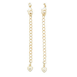 Настоящее золото 14K Латунный удлинитель цепи, с цепи и омаров коготь застежками, без никеля , реальный 14 k позолоченный, 71 мм