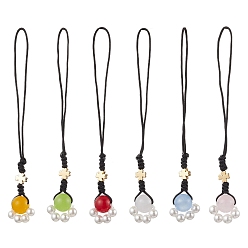 (52) Непрозрачная лаванда Подвеска с отпечатком лапы из ракушки и натурального и окрашенного малайзийского нефрита, нейлоновый шнур для ремешка мобильного телефона, украшения для сумок, разноцветные, 90x13x8 мм