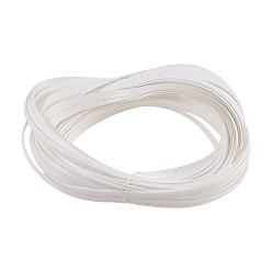 White PE Plastic Imitation Rattan Wicker, Solid Weaving Material, for DIY Furniture Knitting, Flat, White, 8x1.2mm, 32m/roll