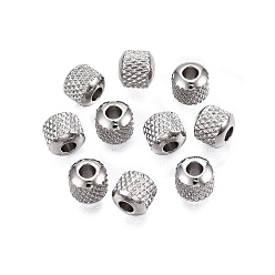 Нержавеющая Сталь Цвет Не тускнеет 201 бусины из нержавеющей стали, колонка, без кадмия, без никеля и без свинца, рондель, цвет нержавеющей стали, 6x5.5 мм, отверстие : 2 мм