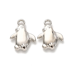 Платина Пластмассовые подвески ccb, пингвин, платина, 20.5x15.5x4.5 мм, отверстие : 2 мм