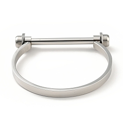 Нержавеющая Сталь Цвет Не тускнеет 304 браслет из нержавеющей стали в форме буквы D с винтовой застежкой, браслет в форме подковы для мужчин и женщин, цвет нержавеющей стали, внутренний диаметр: 2-1/8x2-3/8 дюйм (5.45x5.9 см)