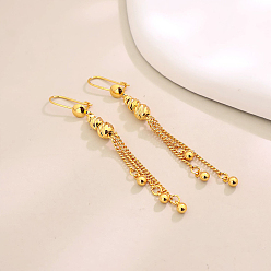 Золотой Круглые серьги-кольца с кисточками из латуни, золотые, 80 мм