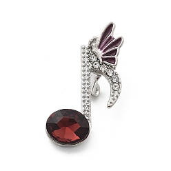 Сиамский Брошь-булавки со стразами в виде музыкальной ноты, значок из цинкового сплава для рюкзака, Сиам, 30x19 мм