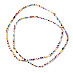 Colorful Ethnic Style Seed Beaded Double Layers Wrap Style Bracelet, Boho Bracelet, Colorful, 26 inch(66cm)