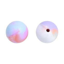 Небесно-голубой Круглые бусины из пищевого силикона, изготовление ожерелий diy, голубой, 15 мм