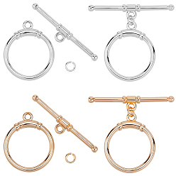 (52) Непрозрачная лаванда 10шт. 2 цвета латунные застежки-тоглы, с прыжковых колец, кольцо, разноцветные, 25x14x2.5 мм, отверстие : 1.6 мм, 5 шт / цвет