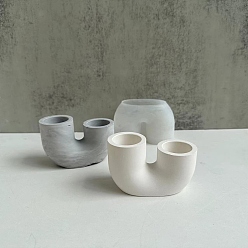 Белый Двухколонный U-образный подсвечник своими руками, силиконовые формы, формы для литья цемента из смолы и гипса, белые, 4.5x9.8x6.4 см