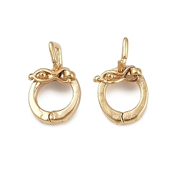 Настоящее золото 24K Латуни Twister застежками, без кадмия и без свинца, реальный 24 k позолоченный, 13.5x8x2.5 мм, отверстие : 3 мм