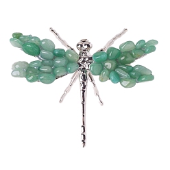 Green Aventurine Natural Green Aventurine Dragonfly Display Decorations, Animal Crafts for Table Decor Home Decor, 100x80mm