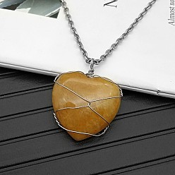 Topaz Jade Natural Topaz Jade Pendant Necklaces, 19.69 inch(50cm)