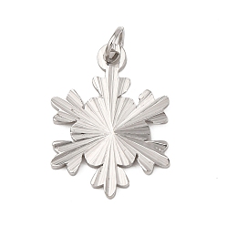 Нержавеющая Сталь Цвет 304 подвески из нержавеющей стали, снежинка очарование, с целью перехода в кольце, цвет нержавеющей стали, 16.5x12x1.5 мм, отверстие : 3 мм