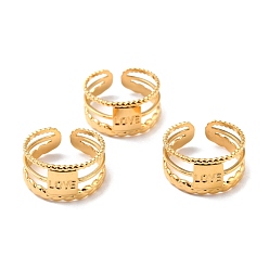 Золотой Ионное покрытие (ip) 304 перстни из нержавеющей стали, манжеты кольца, долговечный, квадрат с любовью, золотые, размер США 6 3/4 (17.1 мм), 7~10 мм