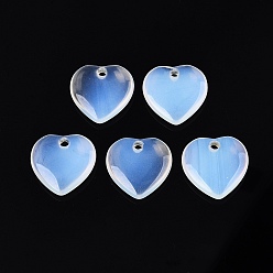 Опал Opalite подвески, сердце прелести, 24~25x25x6~7 мм, отверстие : 2.5~3.5 мм